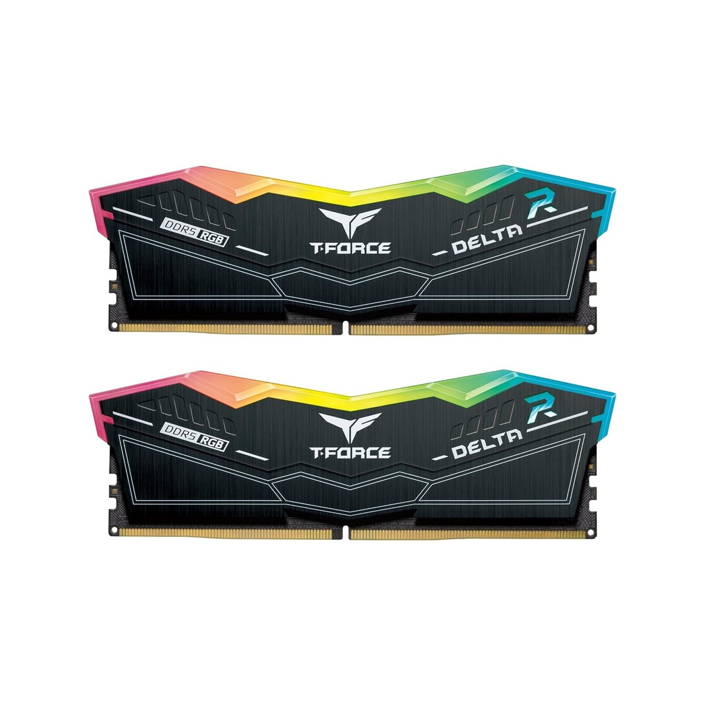 [FF3D564G6000HC38ADC01] TeamGroup T-Force DELTA RGB 64GB (2x32GB) DDR5 6000MHz CL38 Memory Kit - Black