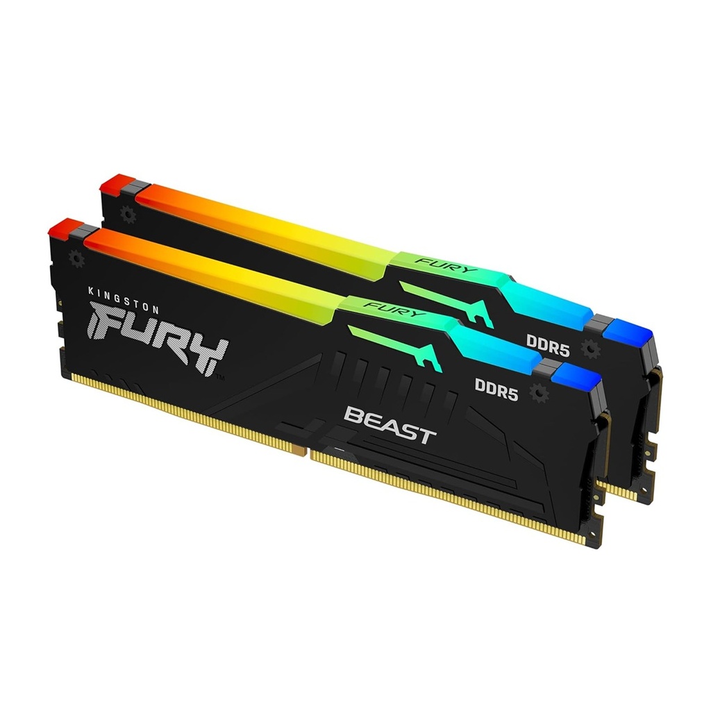 [KF560C30BBEAK2-32] Kingston Fury Beast RGB 32GB (2x16GB) DDR5 6000MHz CL30 Memory Kit - Black