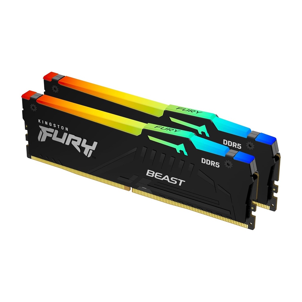 [KF560C30BBEAK2-64] Kingston Fury Beast RGB 64GB (2x32GB) DDR5 6000MHz CL30 Memory Kit - Black