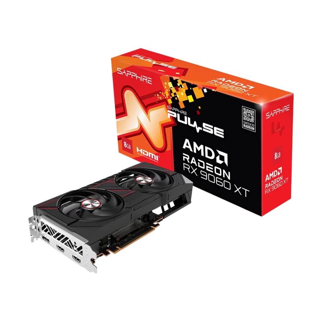 [S88-1E495-101SA] Sapphire Pulse AMD Radeon RX 9060 XT 8GB OC Dual Fan Graphic Card