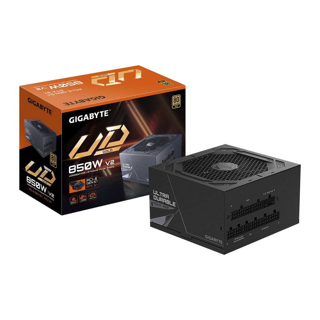 [GP-UD850GM] GigaByte UD850GM PG5 V2 ICE 80 PLUS Gold Fully Modular ATX 3.1 PCIe Gen 5.1 850W Power Supply - White