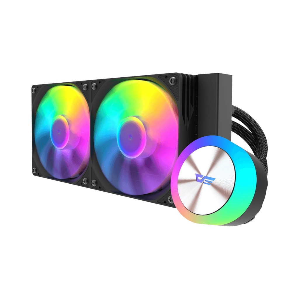 [DG240] DarkFlash AquaGlow DG240 ARGB AIO 240mm Liquid CPU Cooler - Black