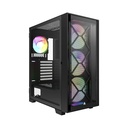 Montech Air 1000 Premium Mid Tower Two Panel Front & Left Side Tempered Glass Case with 4 RGB Fans - White