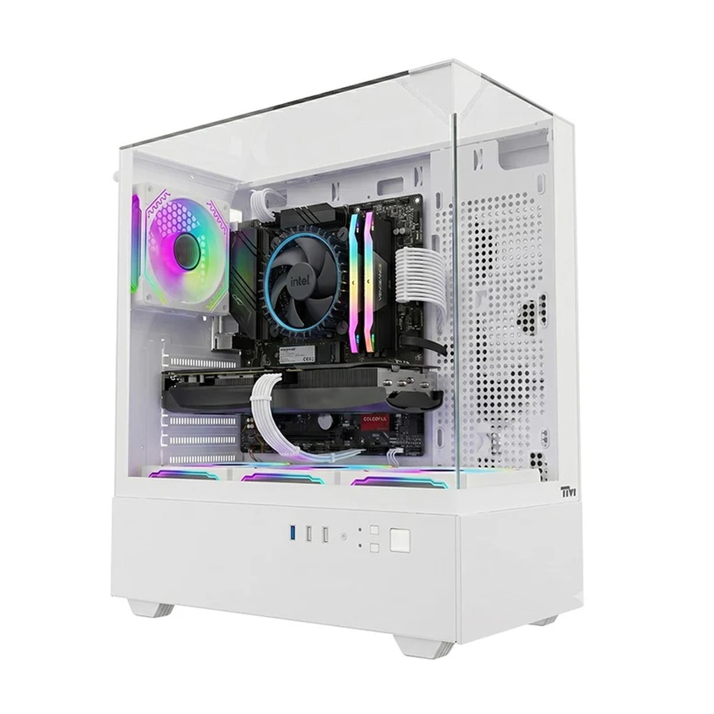 [TM-FURY-W] Twisted Minds Fury Series ATX Mid Tower Gaming Case - White (4 ARGB Fans Included)