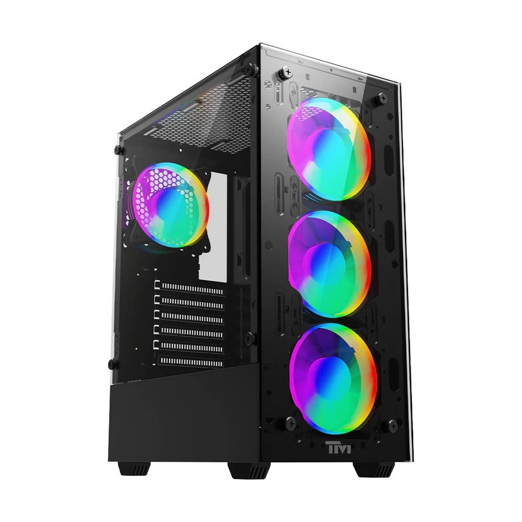[TM-NOVA-B] Twisted Minds Nova Series ATX Mid Tower Gaming Case - Black (4 ARGB Fans Included)